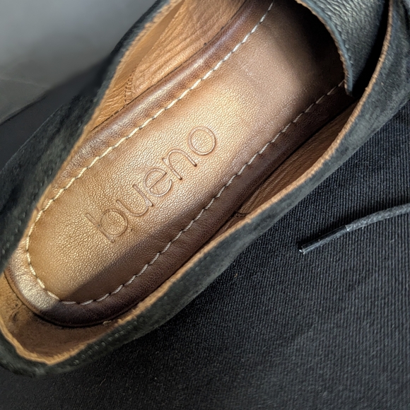 Bueno Black Leather Suede Oxford Flats 10 NWOT Workwear Goth Timeless NEW - Picture 15 of 16